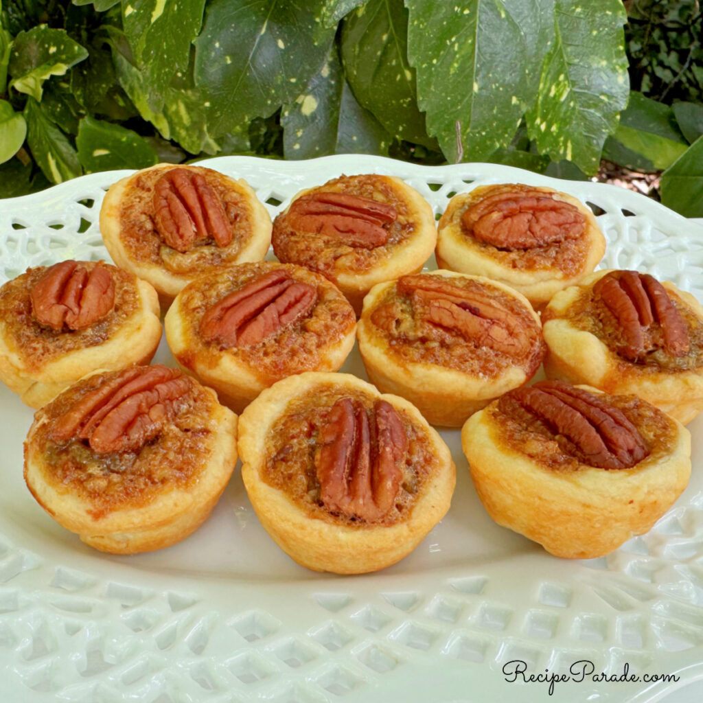 Mini Pecan Tarts on a platter.