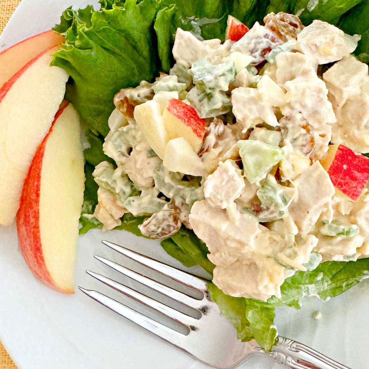 Chicken Salad Recipe on a plate.