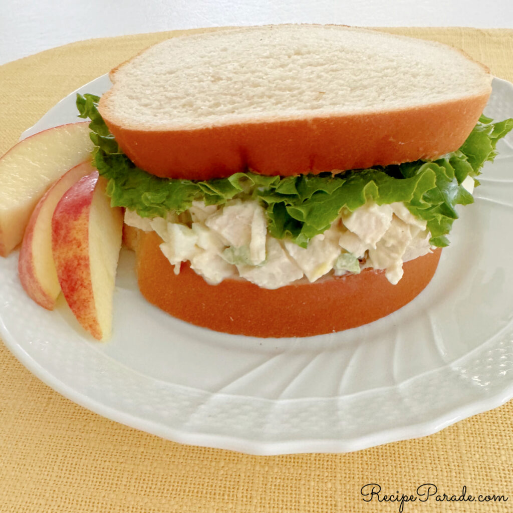 Chicken Salad Sandwich on a plate.