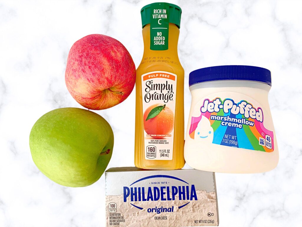 ingredients for Apple Dip.