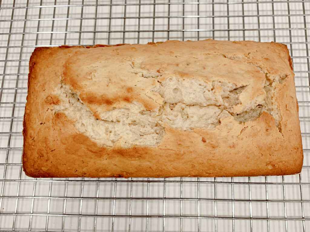 Banana Bread, cooling on a wire rack.