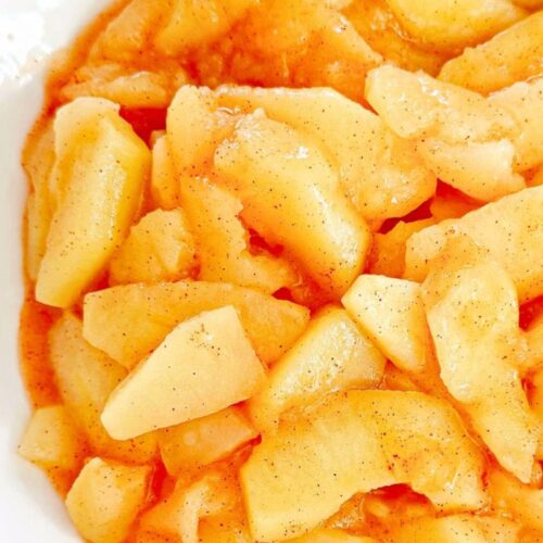 Baked Cinnamon Apples in a bowl.