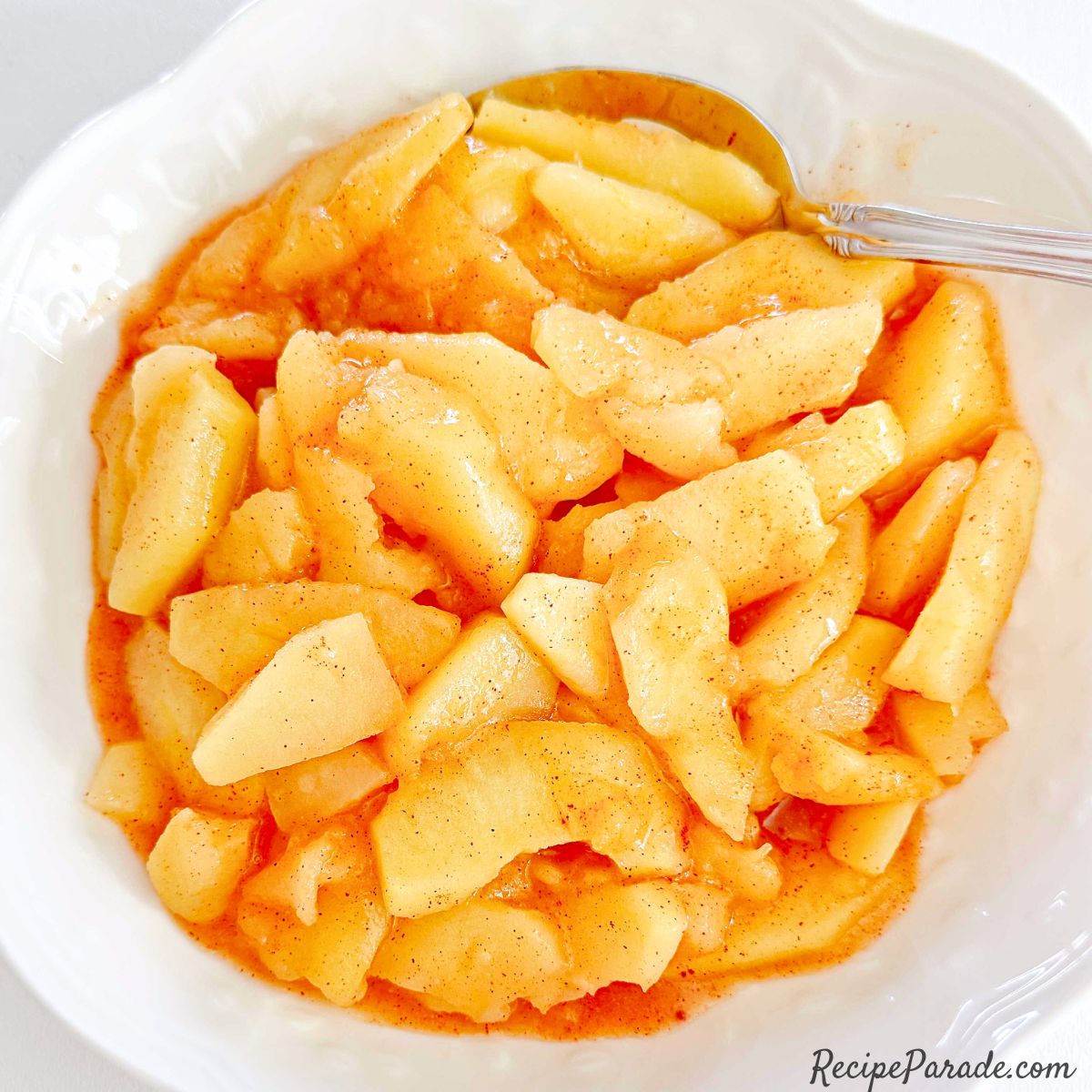 Bowl of Baked Cinnamon Apples.