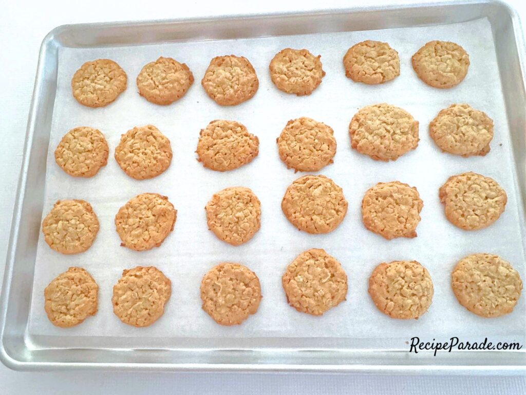 oatmeal coconut cookies, freshly baked.