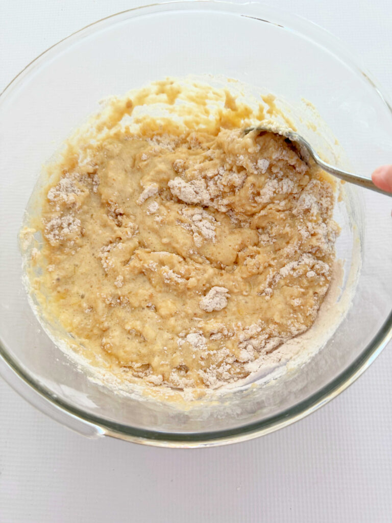 Combining ingredients for chicken pie crust.