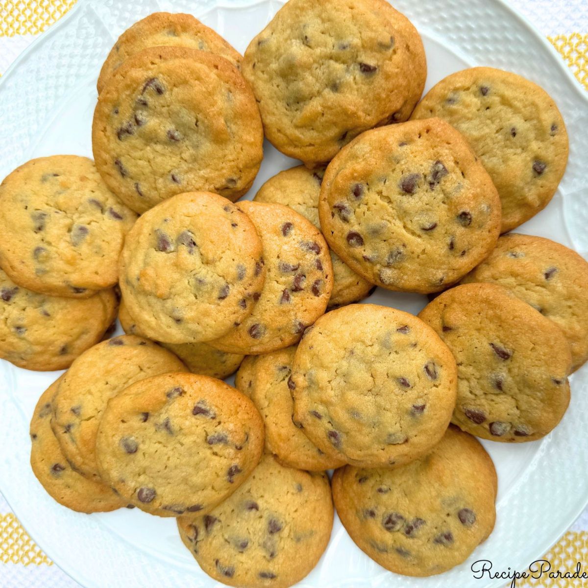 Chocolate Chip Pudding Cookies on a platter.