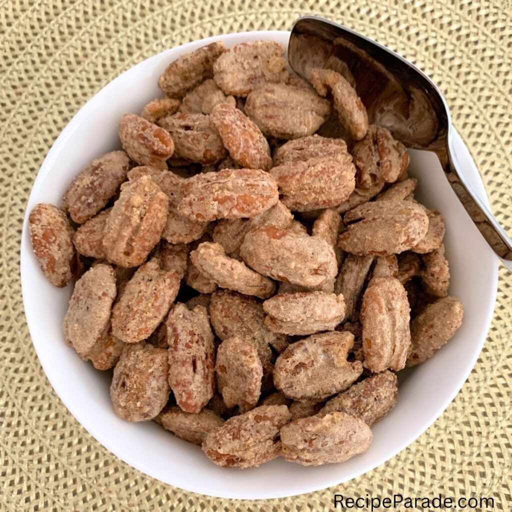 Bowl of Candied Pecans.