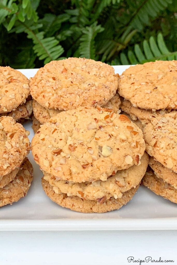 Butter Pecan Cookies on a platter.