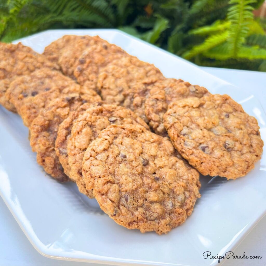 Oatmeal Chocolate Chip Cookies on a platter.