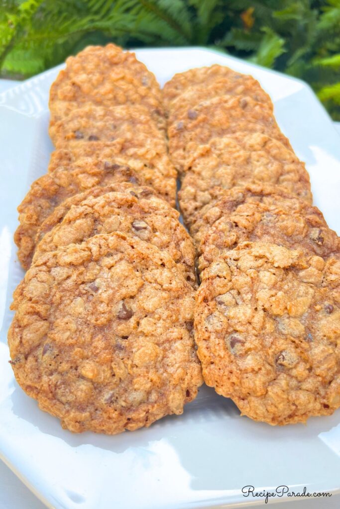 Oatmeal Chocolate Chip Cookies on a platter.