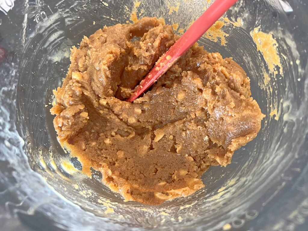 Cookie Dough in the mixing bowl