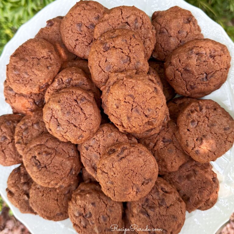 Chocolate Pudding Cookies on a platter.