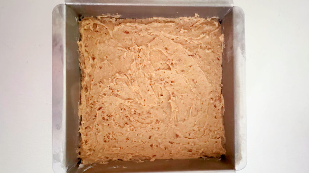 Caramel Nut Bars before baking.