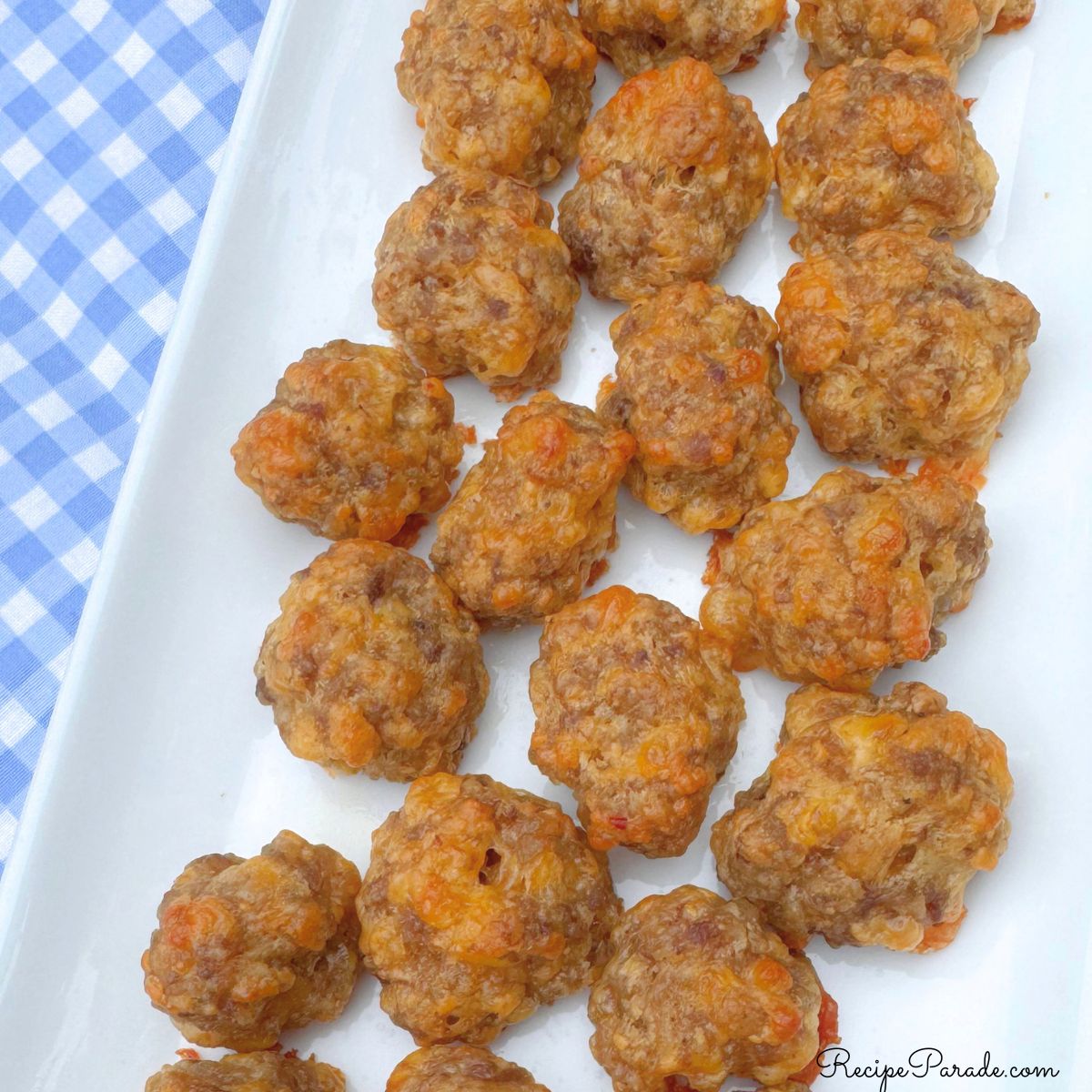 Sausage Balls on a tray.